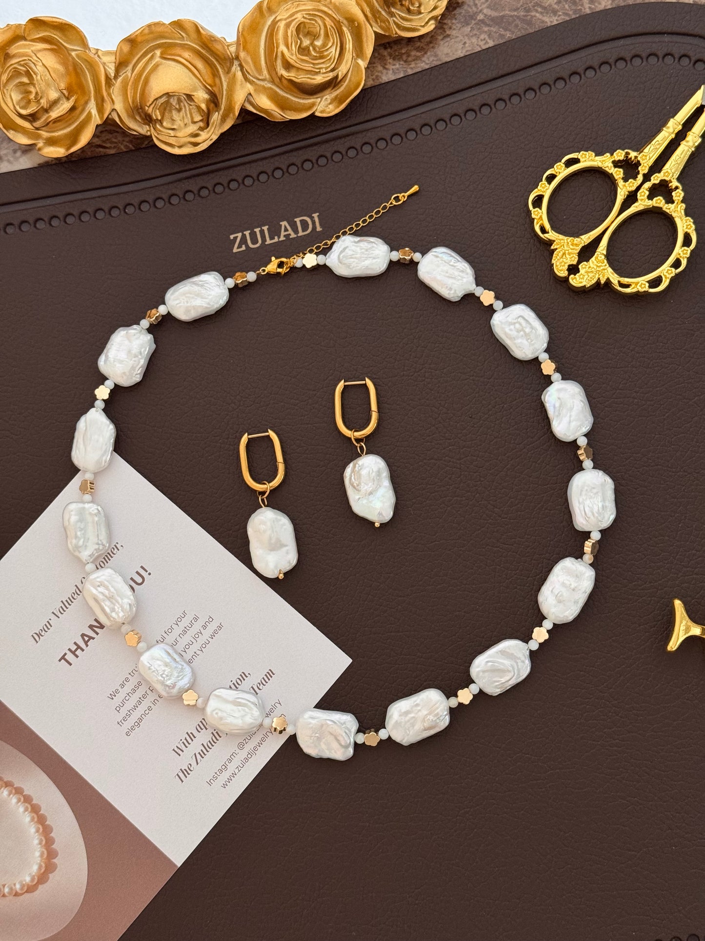 Élodie Baroque Pearl Necklace Set