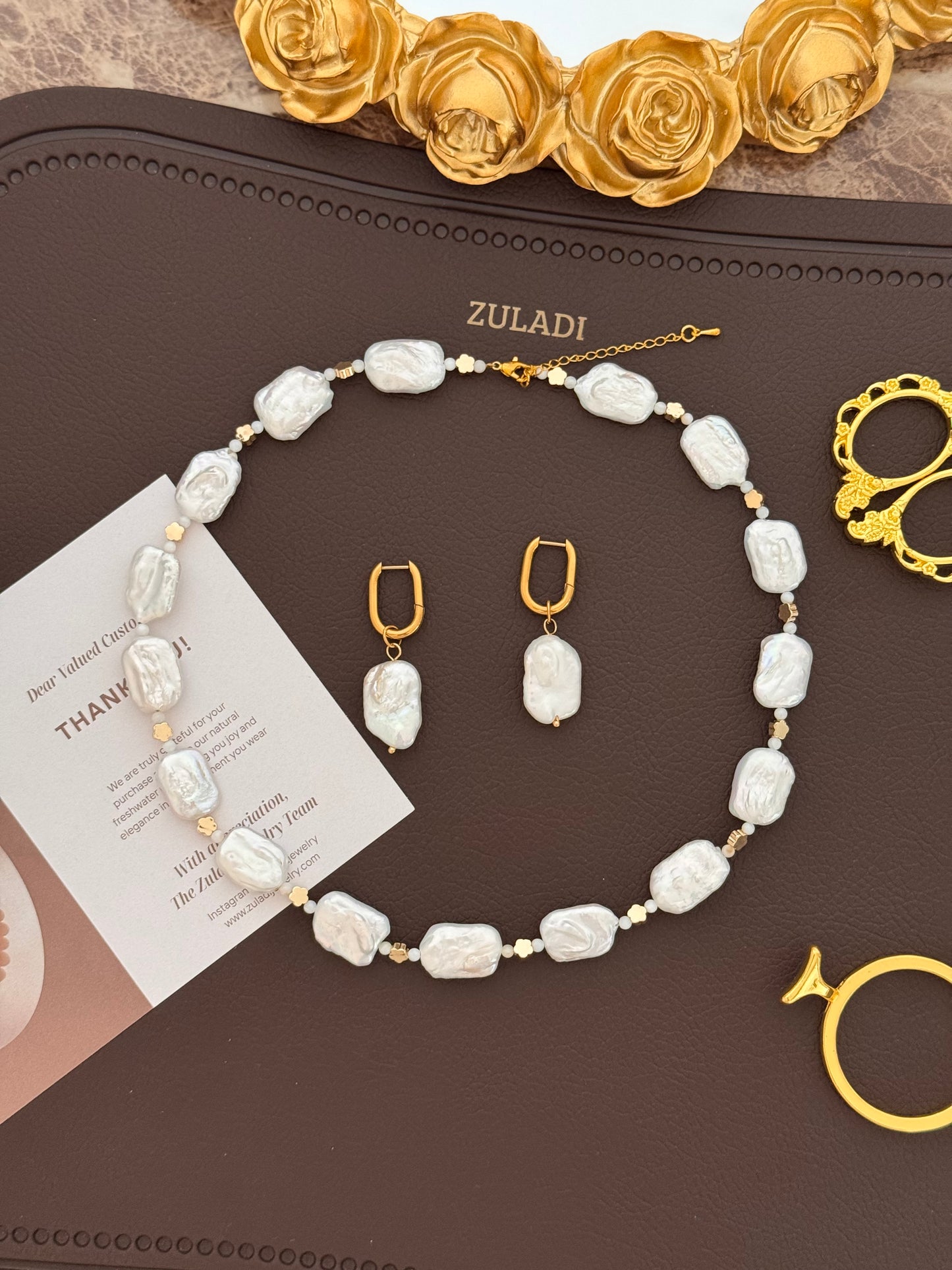 Élodie Baroque Pearl Necklace Set