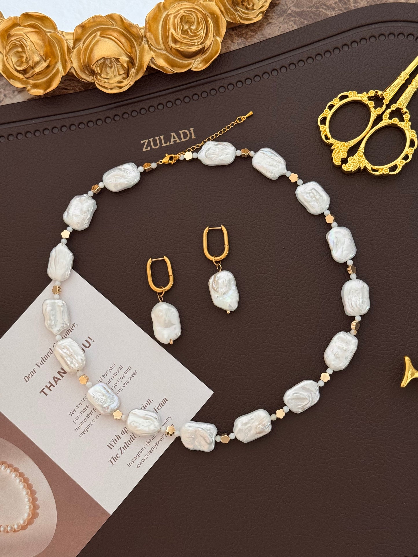 Élodie Baroque Pearl Necklace Set