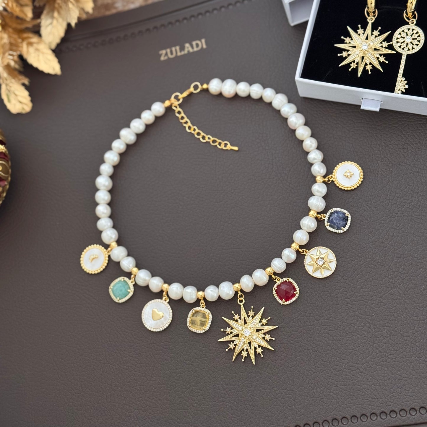 Celestia Charm Pearl Necklace