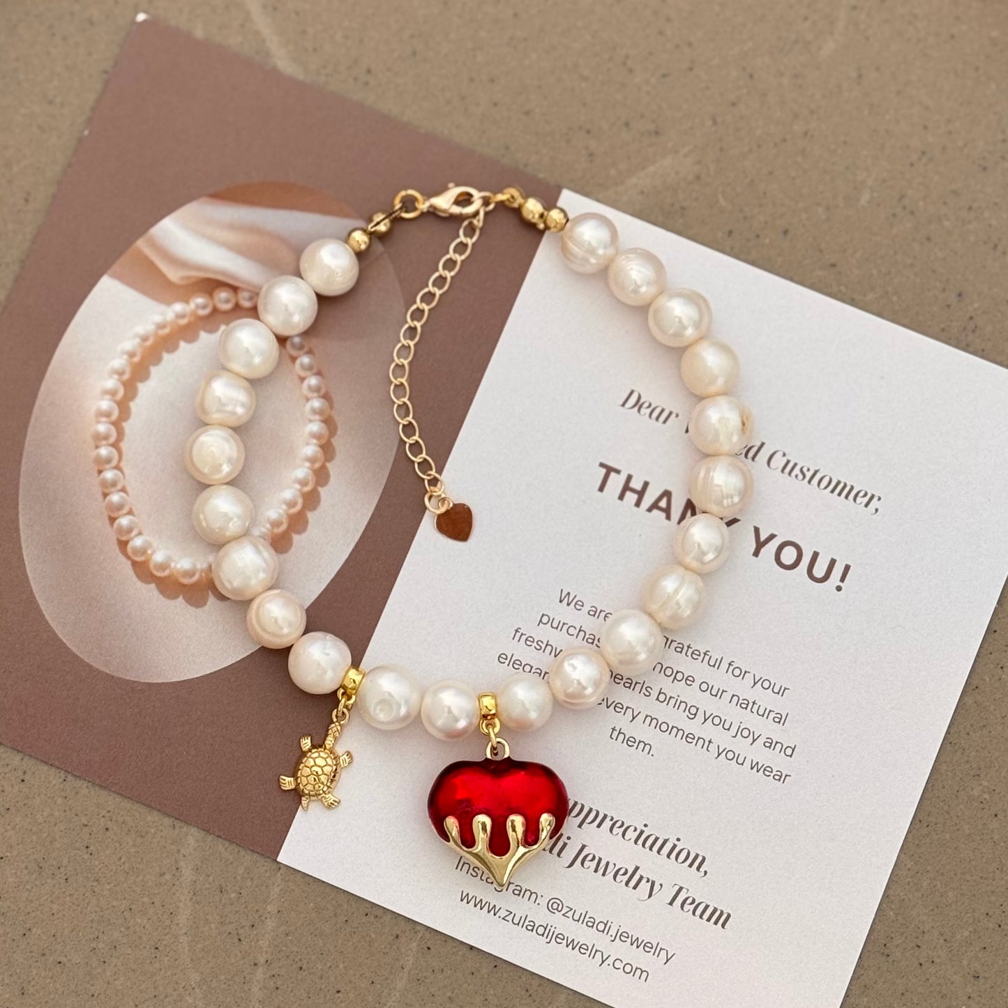 Amour Heart Pearl Bracelet