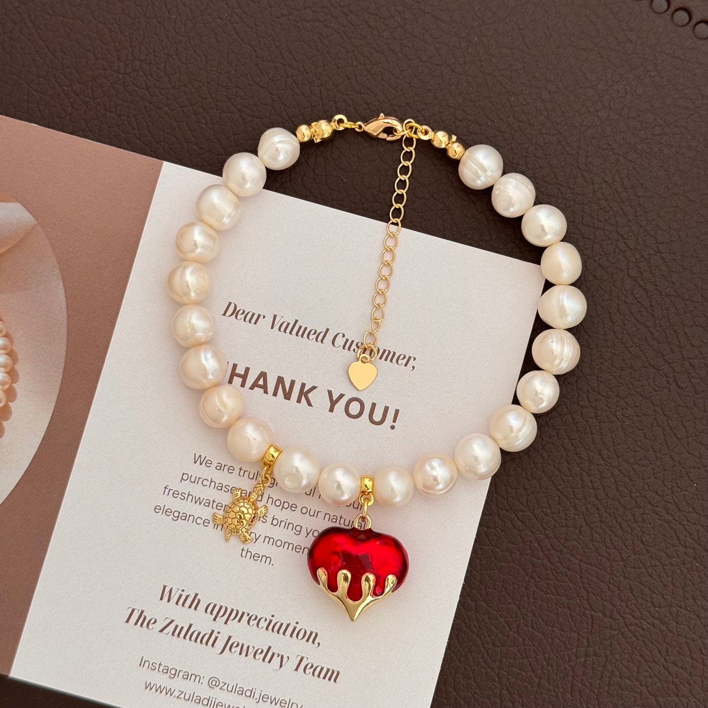 Amour Heart Pearl Bracelet