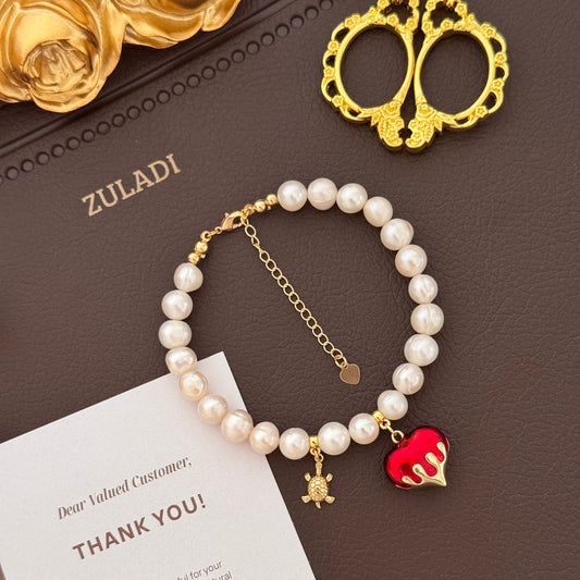 Amour Heart Pearl Bracelet