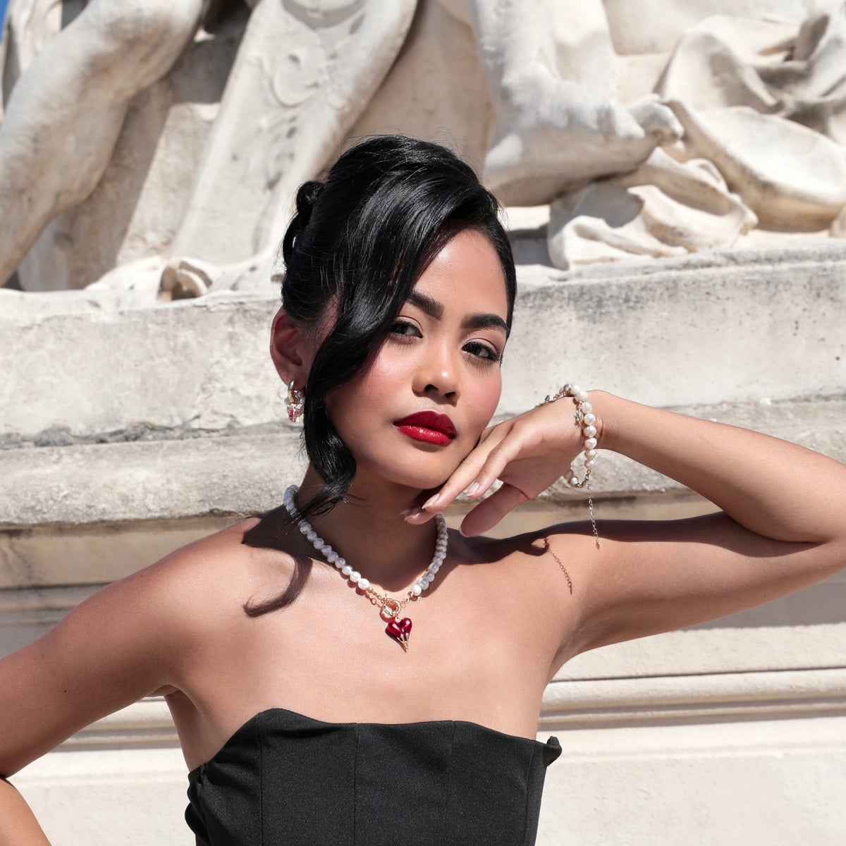 Amour Pearl Choker Necklace set