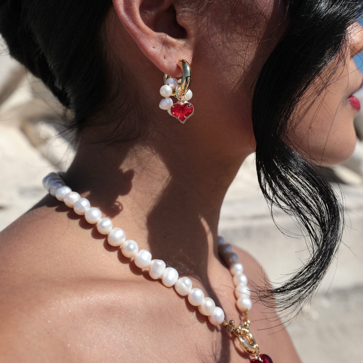 Amour Pearl Choker Necklace set