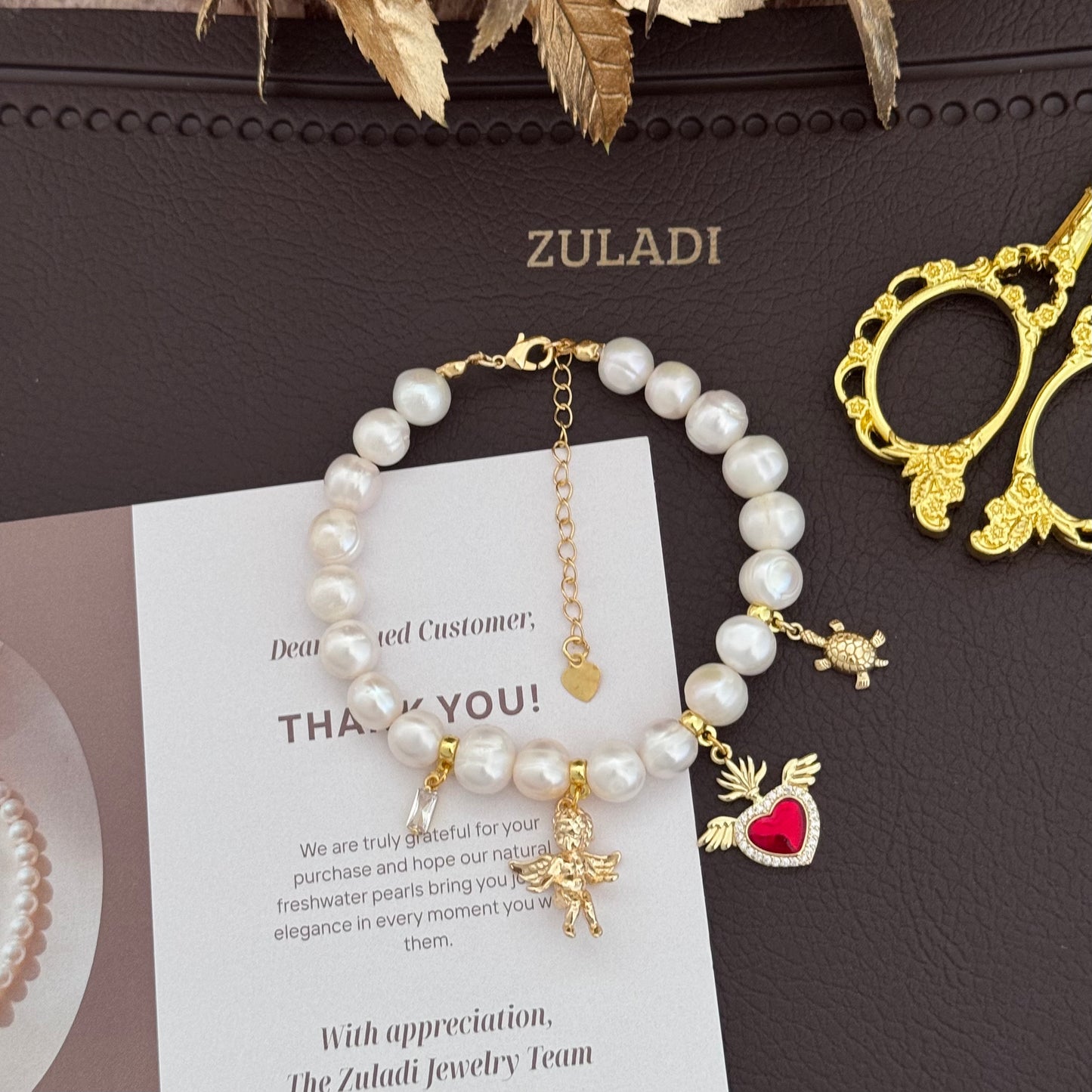 Aurelia Winged Heart Pearl Bracelet